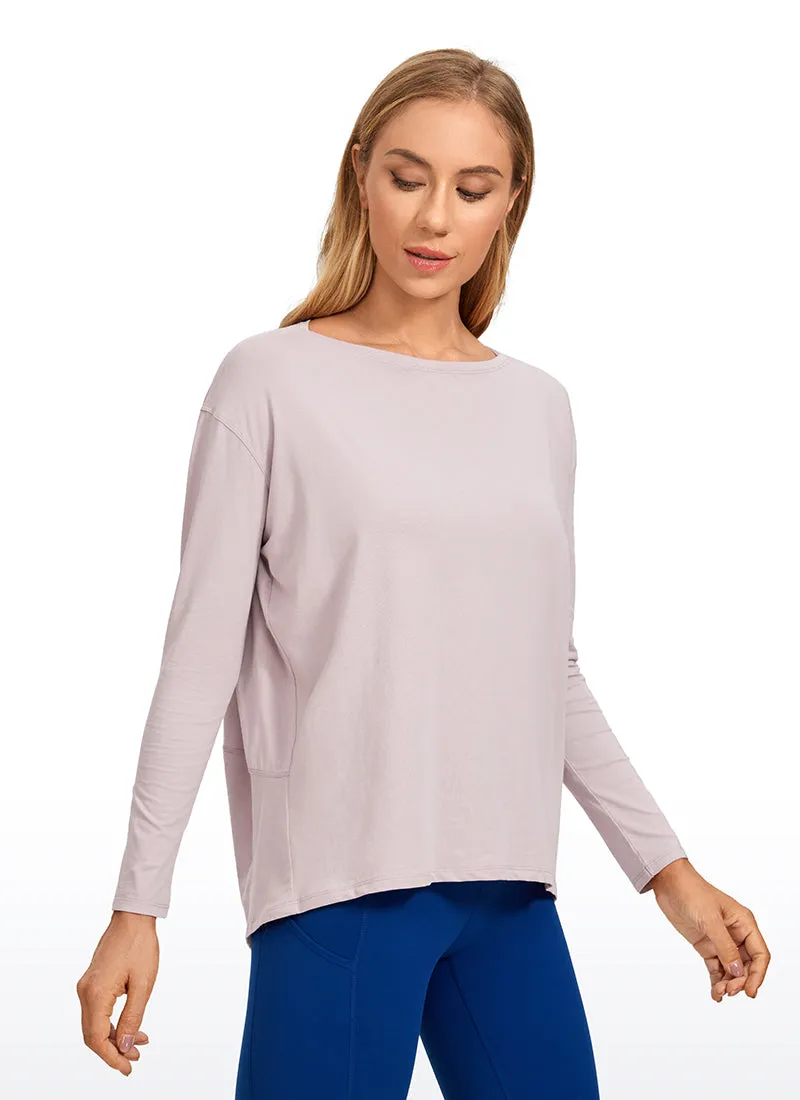 Pima Cotton Boat Neck Long Sleeve