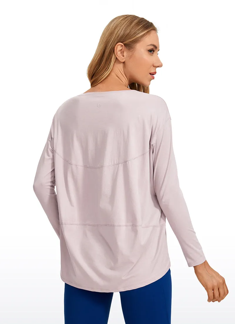 Pima Cotton Boat Neck Long Sleeve