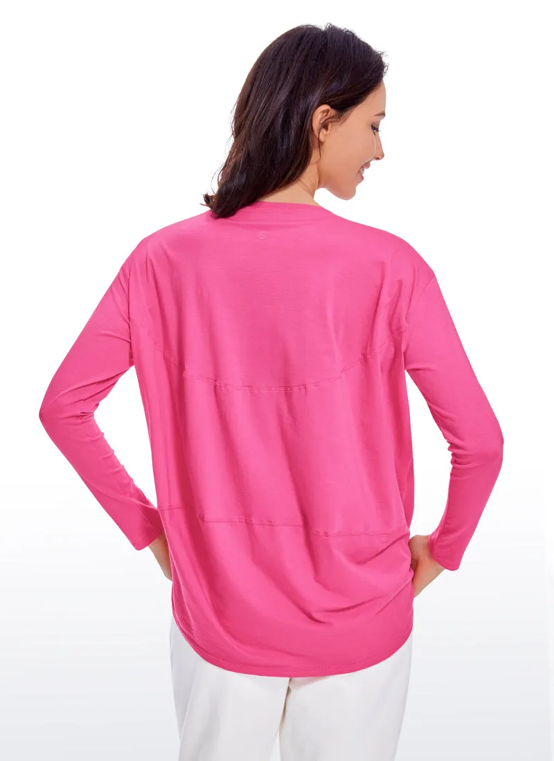Pima Cotton Boat Neck Long Sleeve