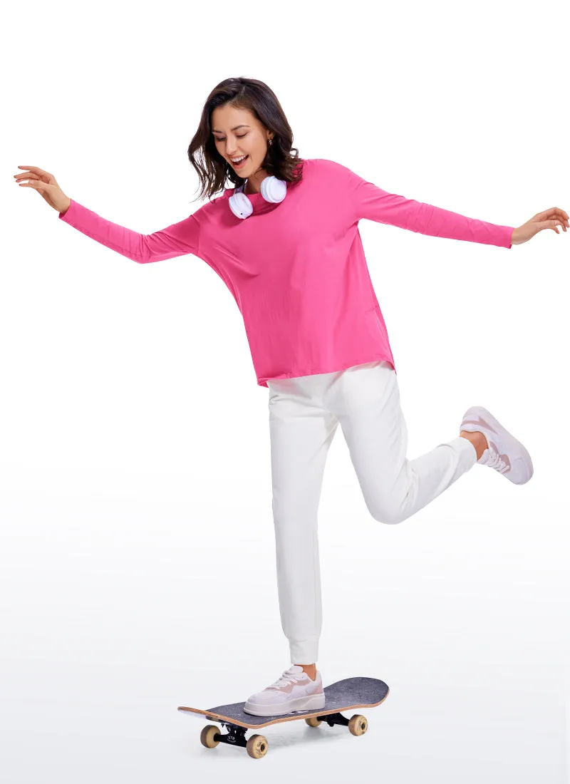 Pima Cotton Boat Neck Long Sleeve