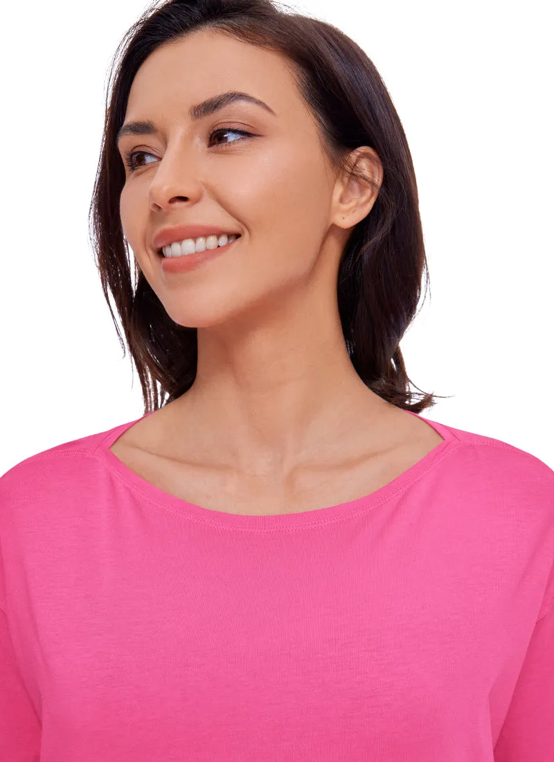 Pima Cotton Boat Neck Long Sleeve