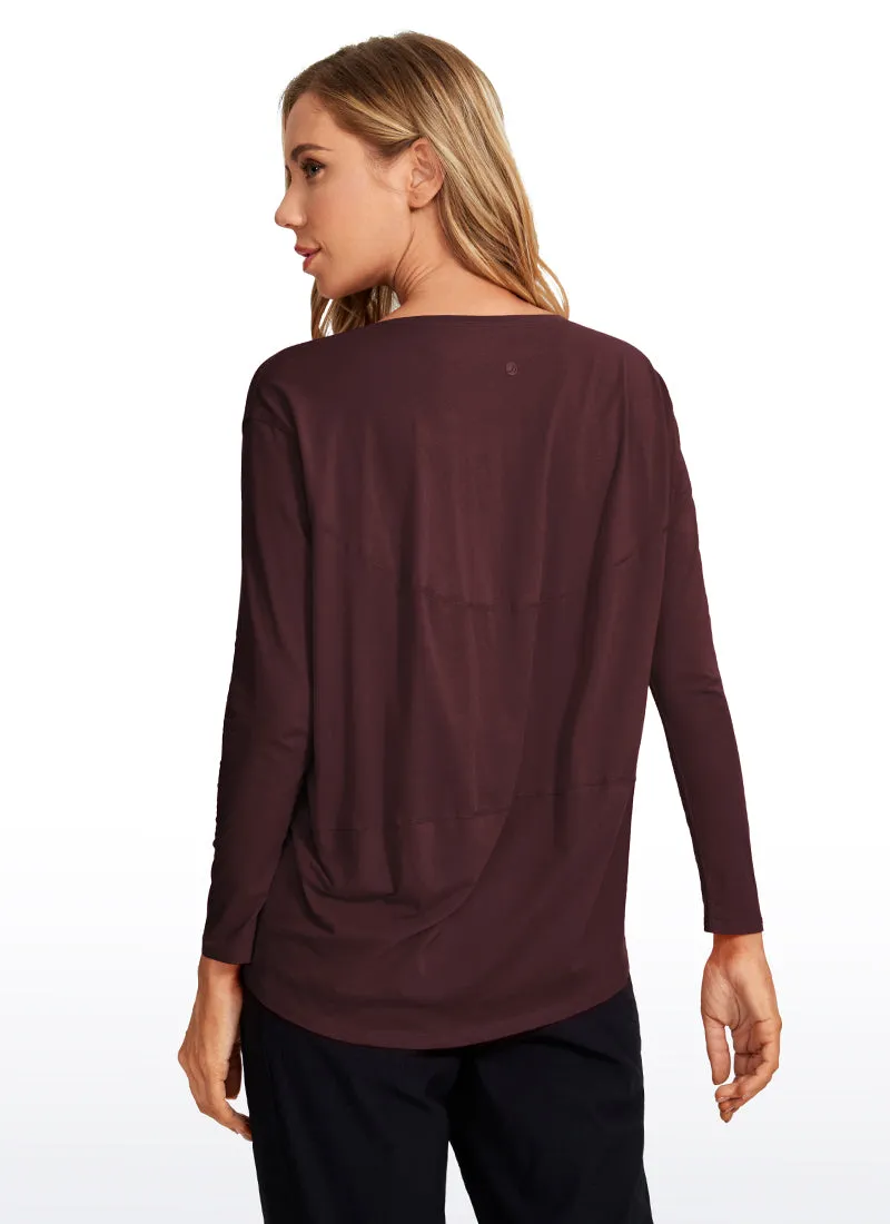 Pima Cotton Boat Neck Long Sleeve