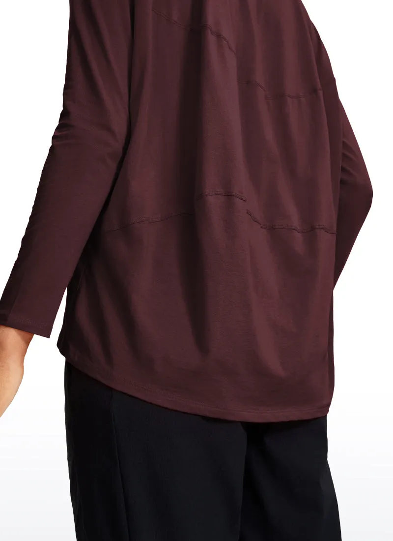 Pima Cotton Boat Neck Long Sleeve