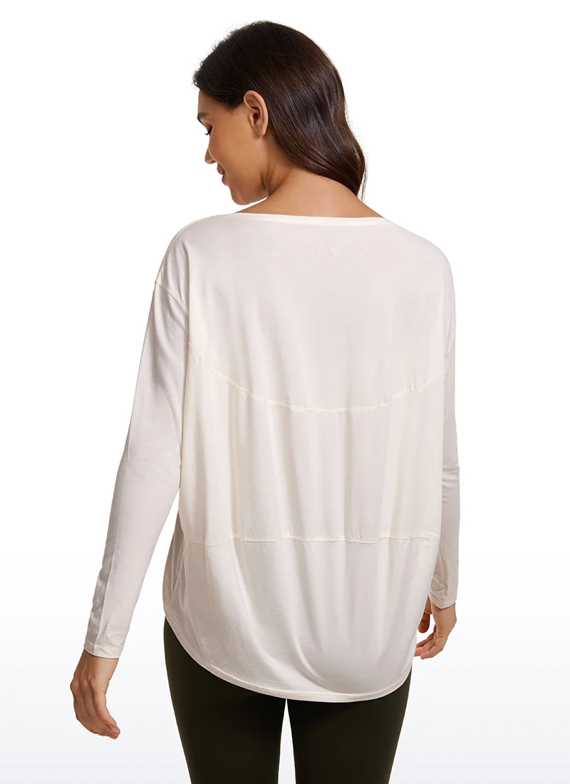 Pima Cotton Boat Neck Long Sleeve
