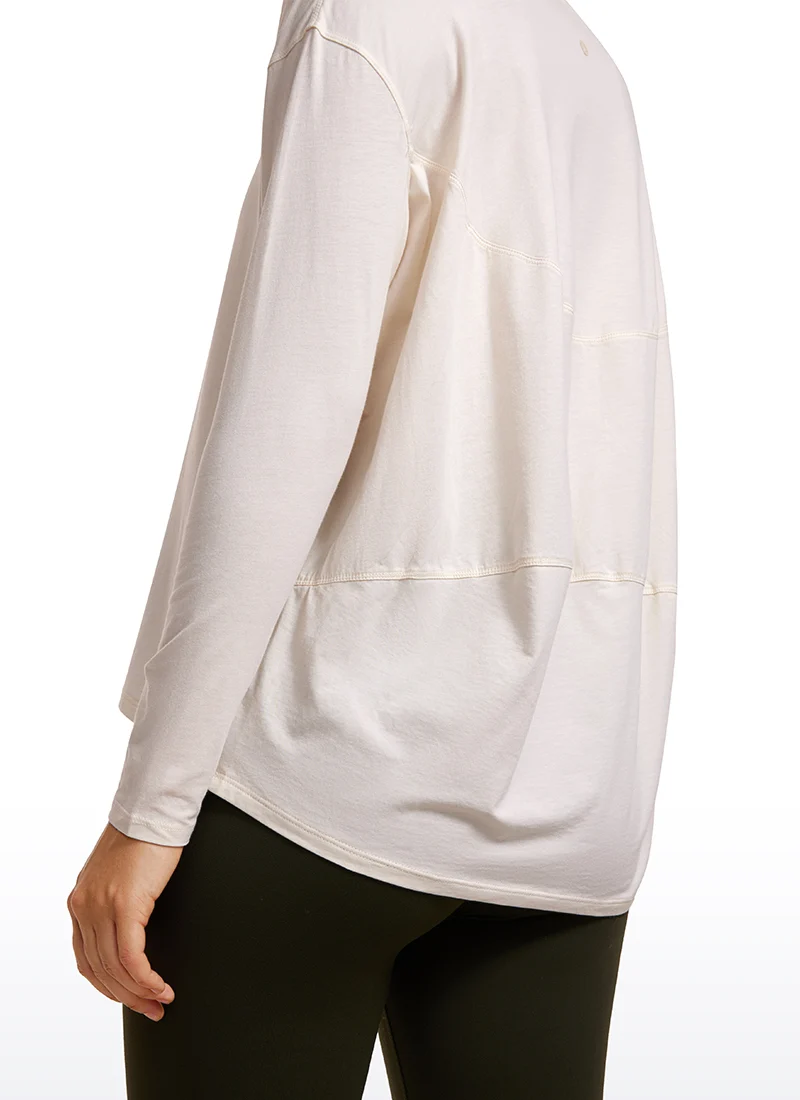 Pima Cotton Boat Neck Long Sleeve
