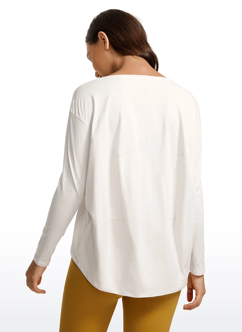 Pima Cotton Boat Neck Long Sleeve