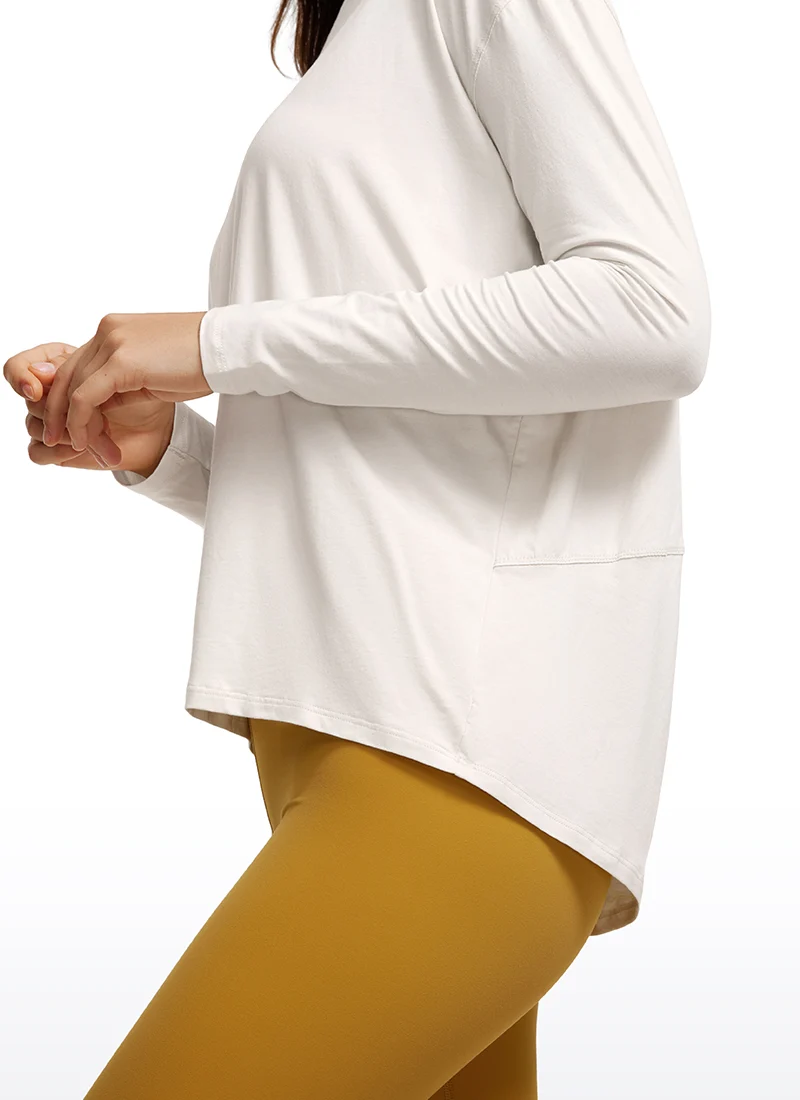 Pima Cotton Boat Neck Long Sleeve