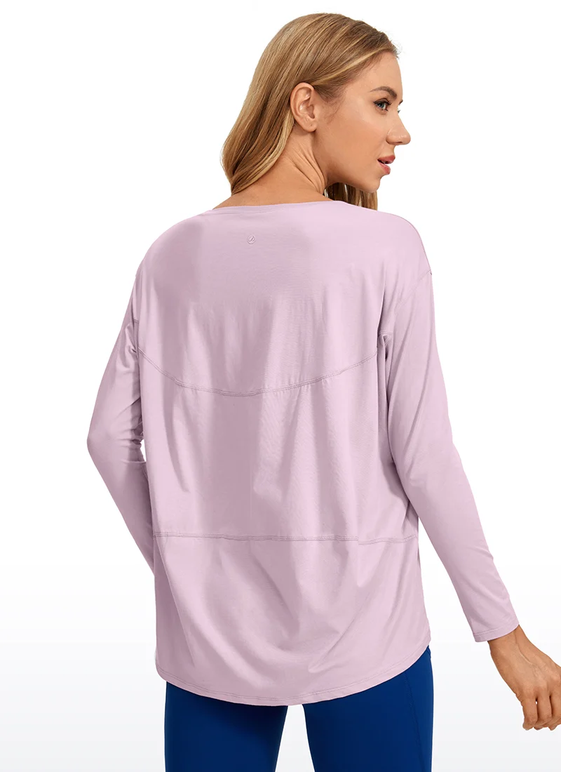 Pima Cotton Boat Neck Long Sleeve