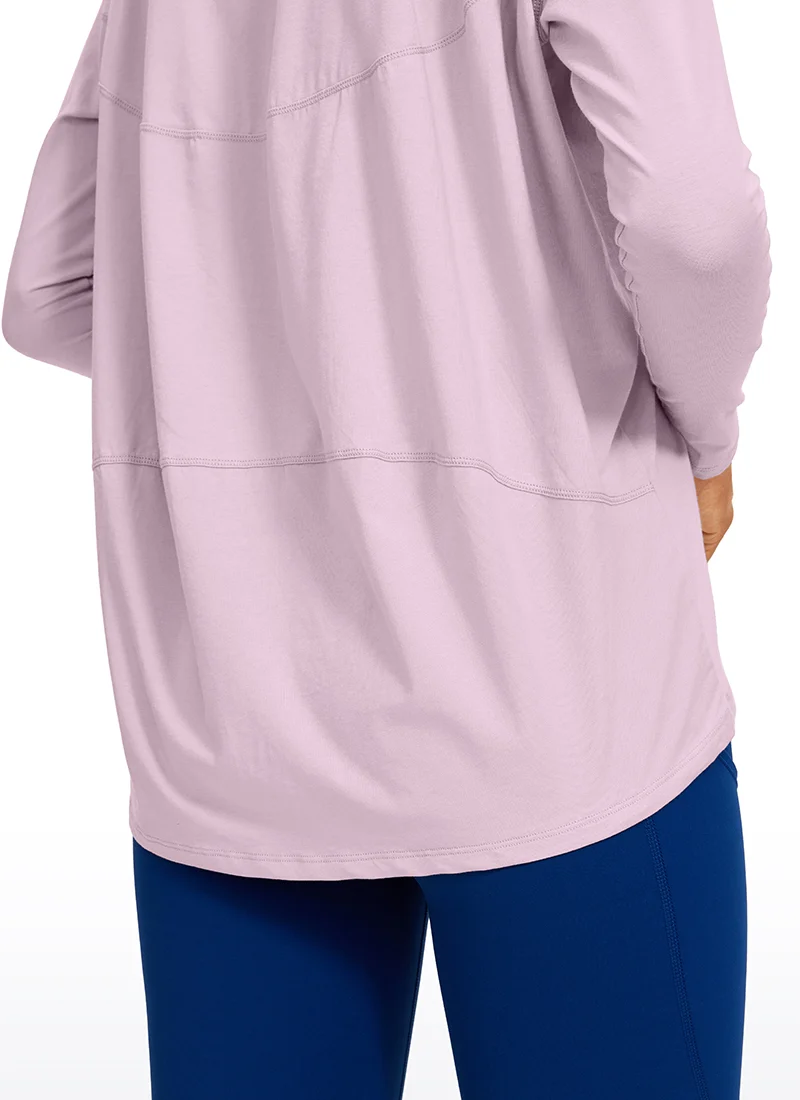 Pima Cotton Boat Neck Long Sleeve