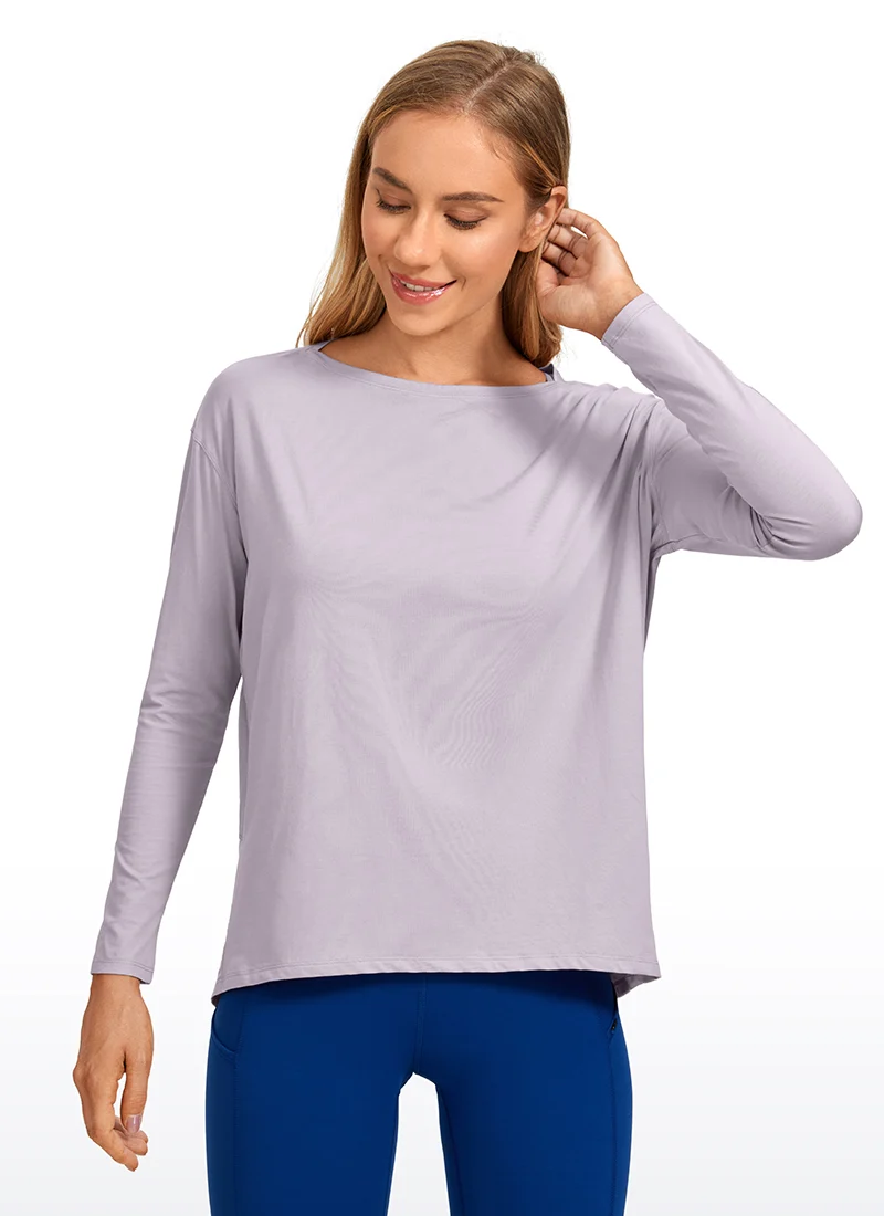 Pima Cotton Boat Neck Long Sleeve