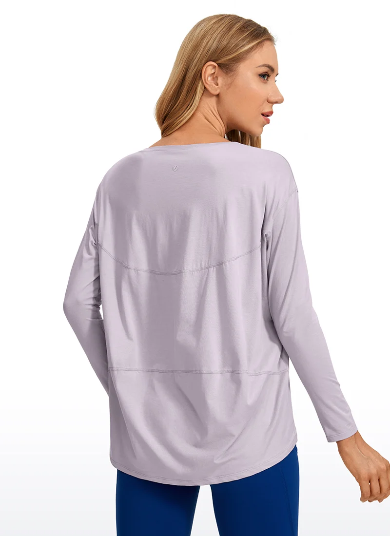 Pima Cotton Boat Neck Long Sleeve