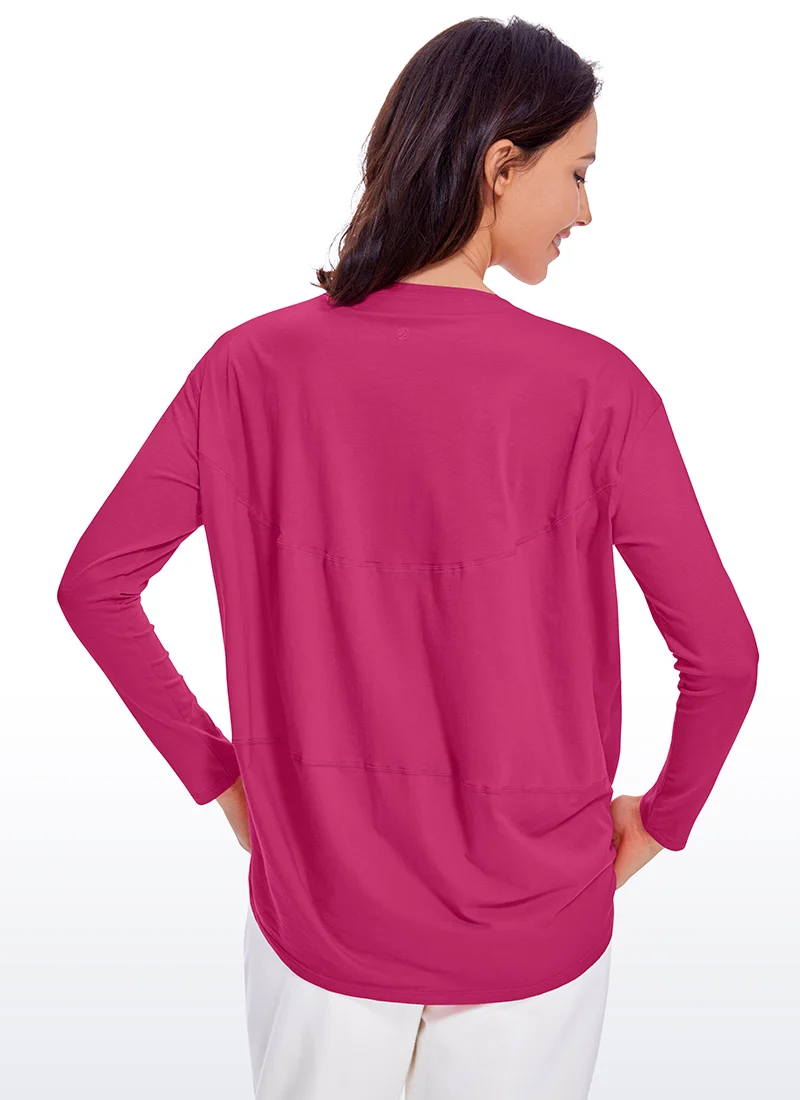 Pima Cotton Boat Neck Long Sleeve