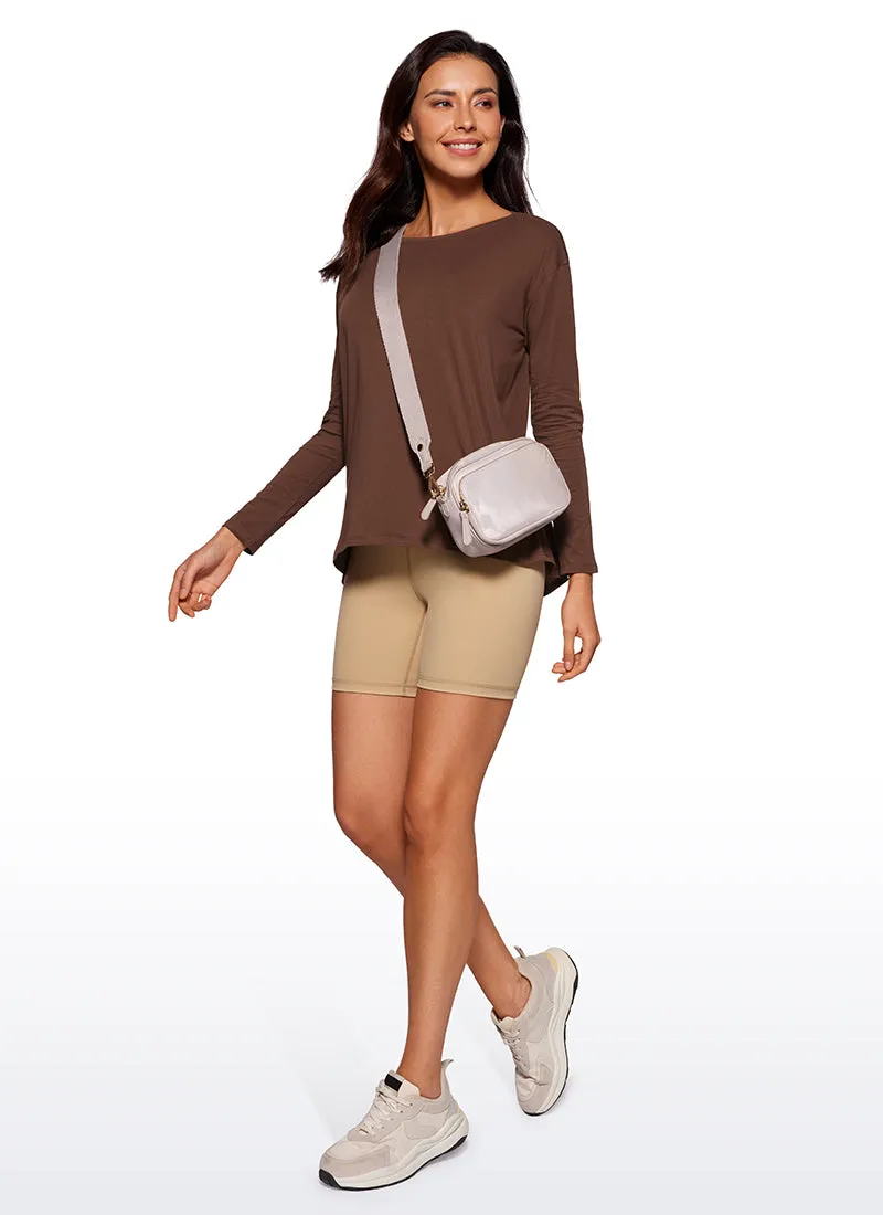 Pima Cotton Boat Neck Long Sleeve