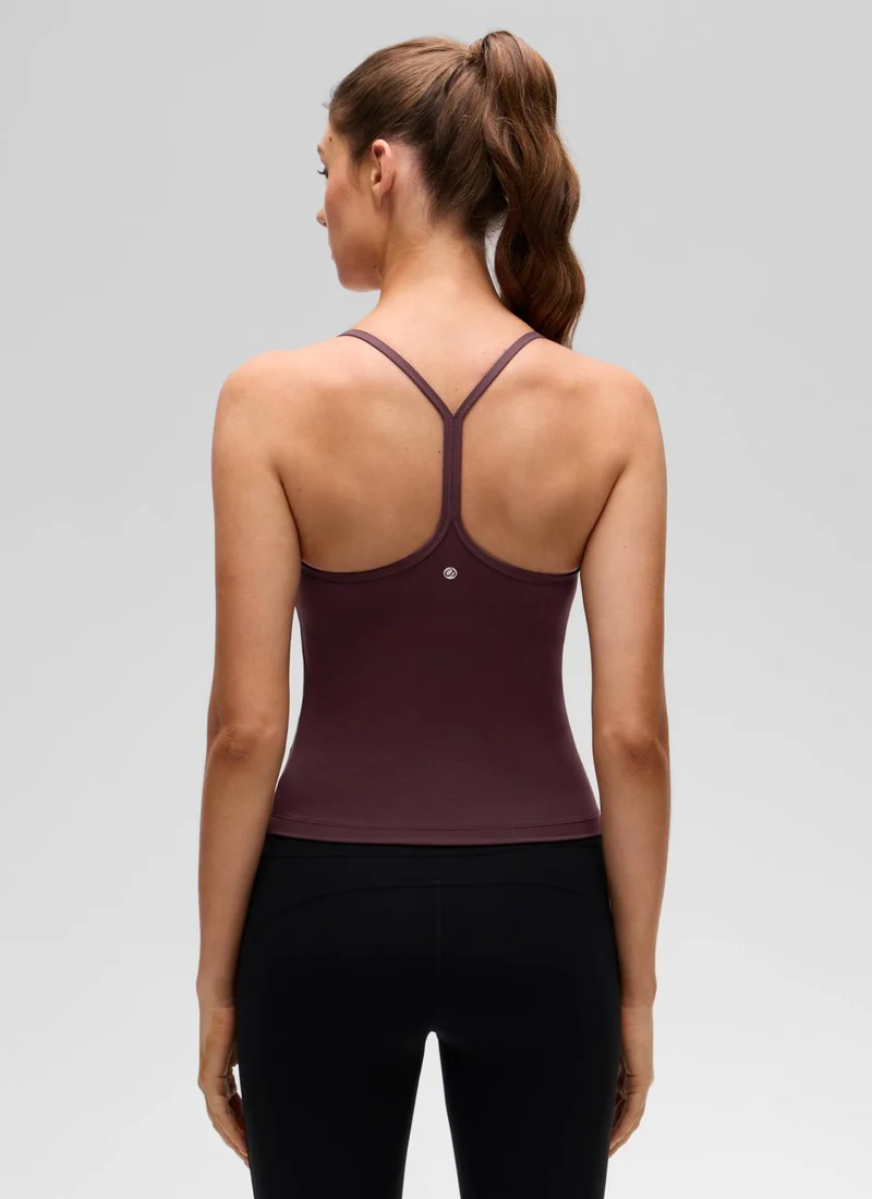 Butterluxe Waist Length Y Back Built in Bra Tank