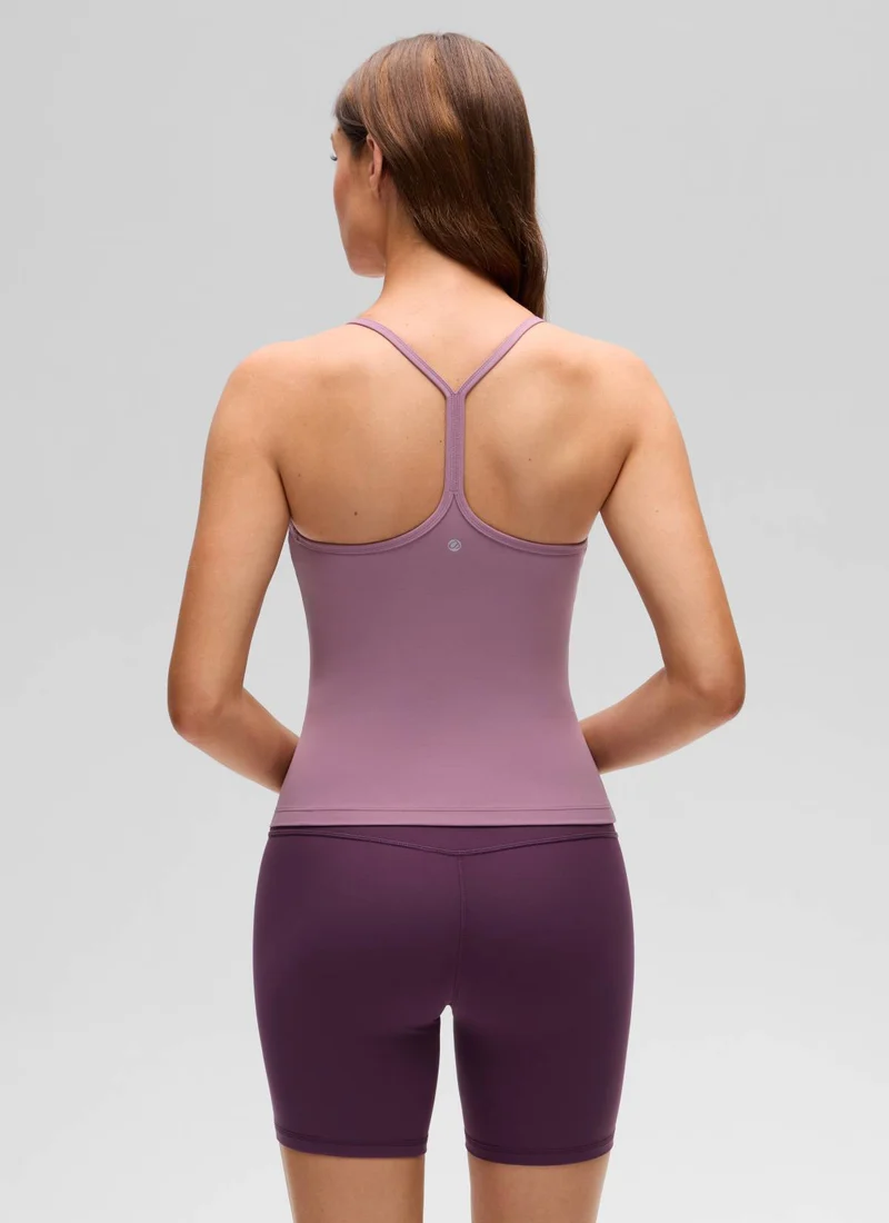 Butterluxe Waist Length Y Back Built in Bra Tank