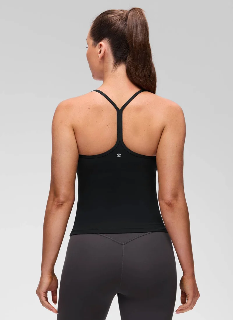 Butterluxe Waist Length Y Back Built in Bra Tank