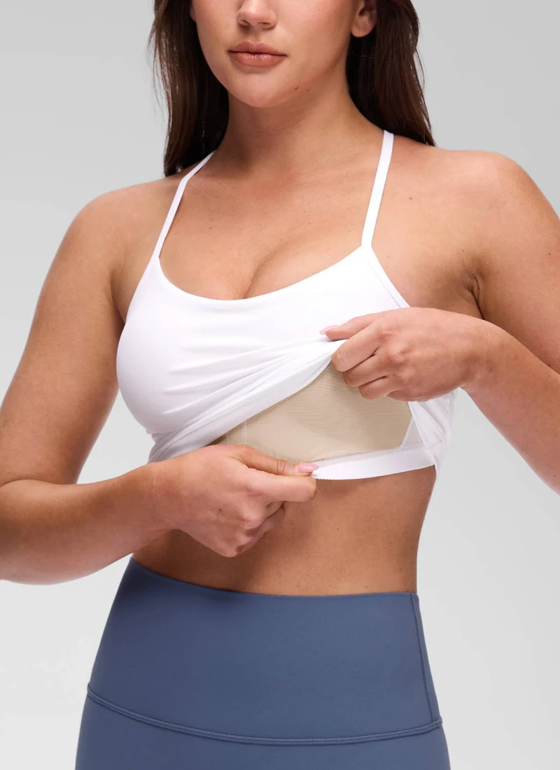 Butterluxe Waist Length Y Back Built in Bra Tank