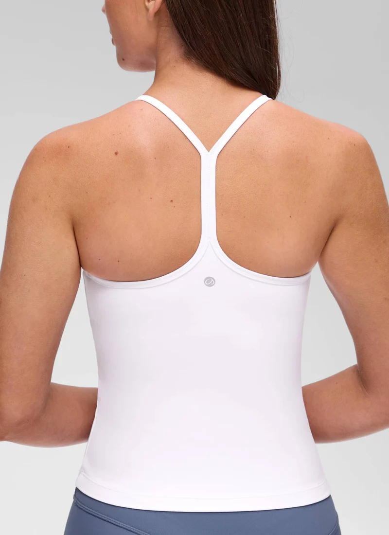 Butterluxe Waist Length Y Back Built in Bra Tank