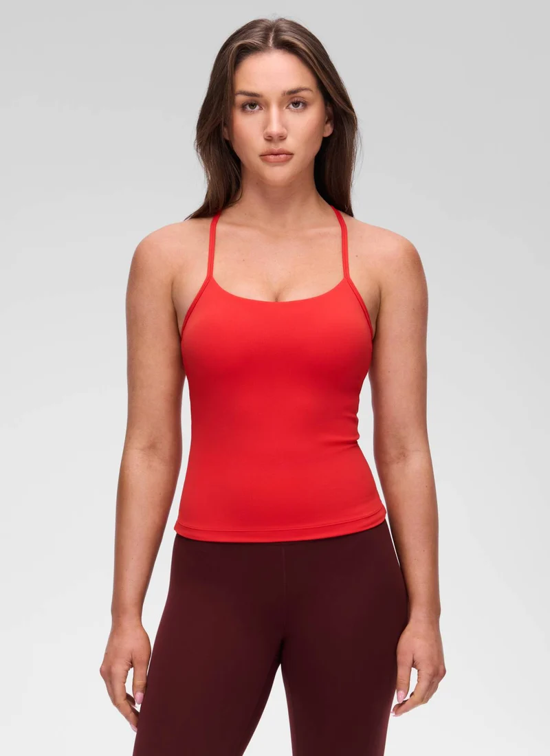Butterluxe Waist Length Y Back Built in Bra Tank