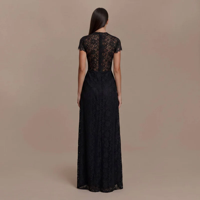 Lace Long-sleeved Top And Wide-leg Pants Set