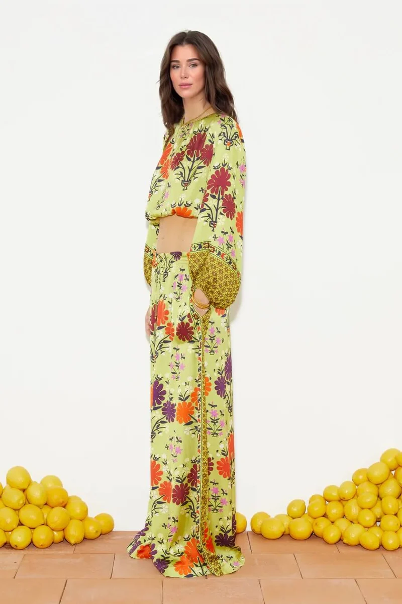 Unique Floral Print Crop Top