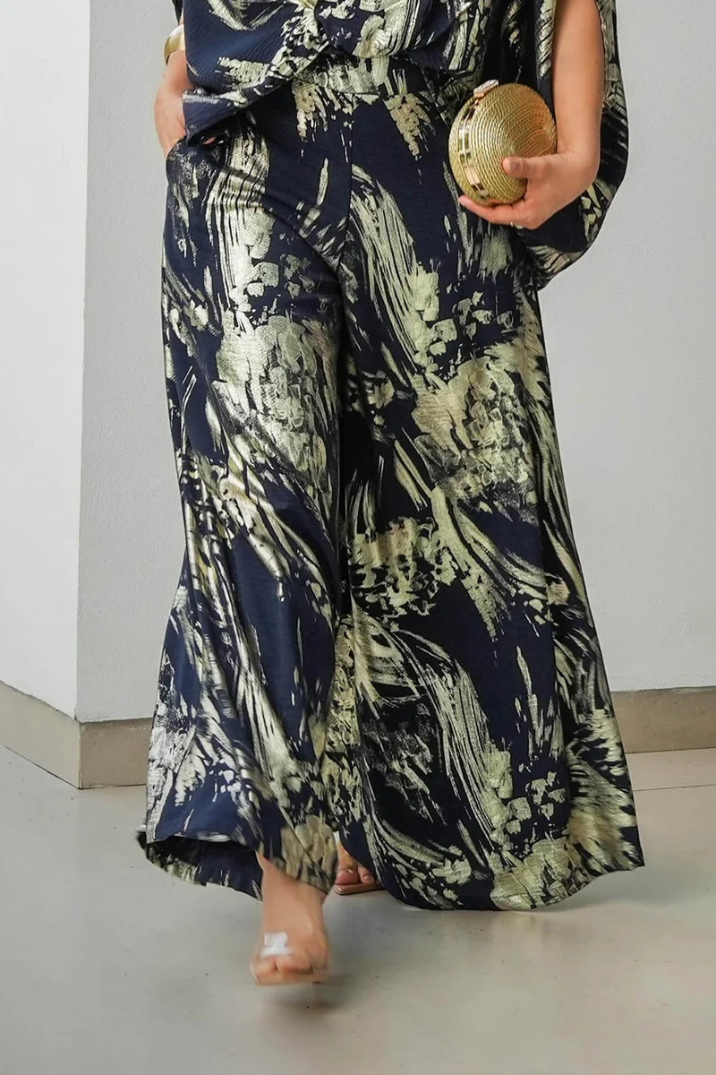 Retro Fashion Ethnic Print Drop-Shoulder Loose Top