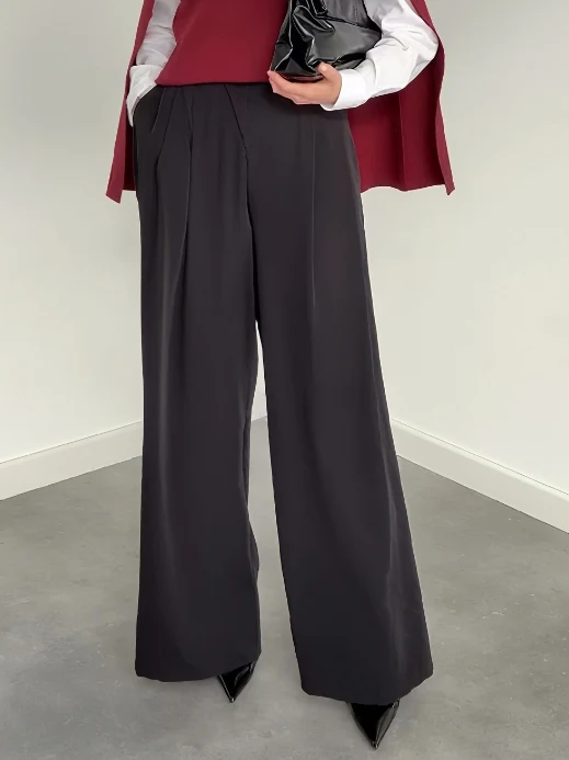 Casual Cape Knit Sweater & Wide-Leg Pants Three-Piece Set