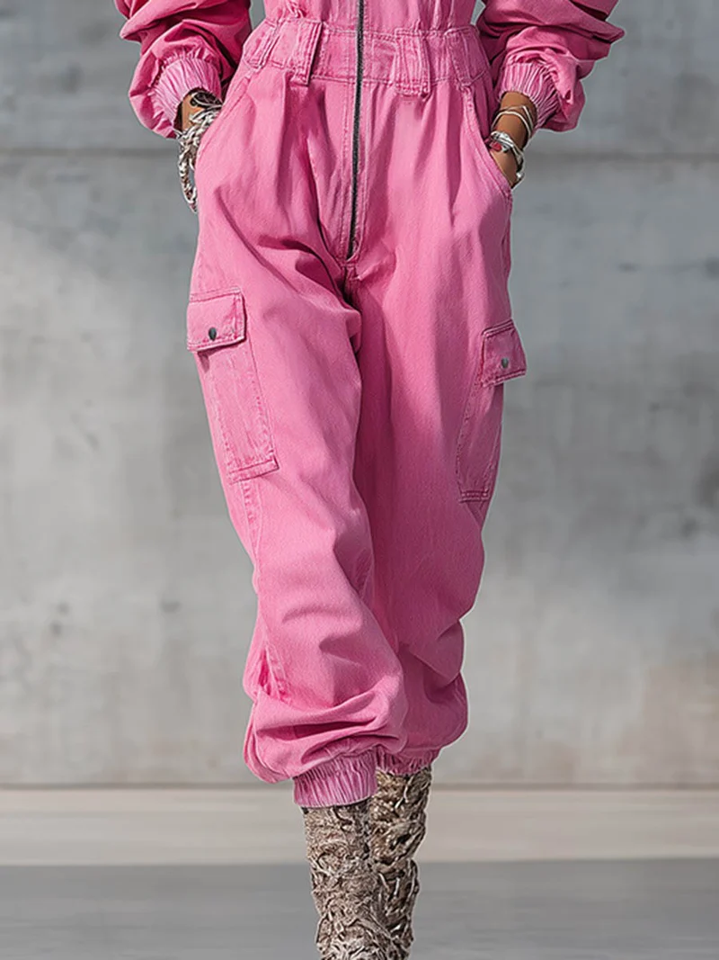 Stylish Off-shoulder Stretch Waist Zipper Jumpsuit