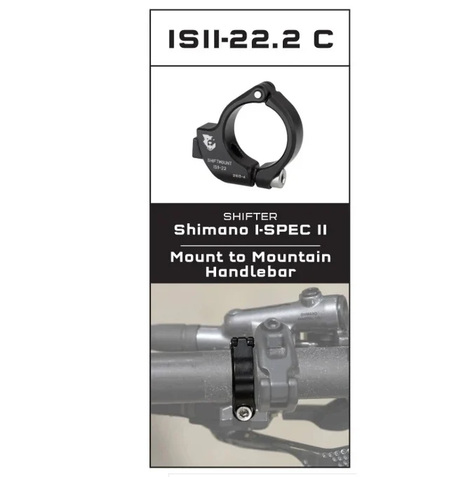 Adaptateur de Fixation WOLF TOOTH ShiftMount ISEV- 22 Shimano I-SPEC II Shifter > Cintre 22 mm