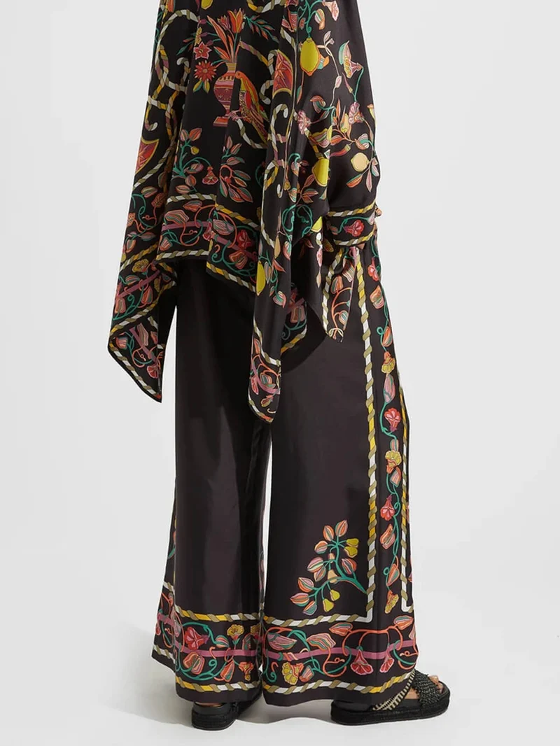 Unique Asymmetrical Floral Print Oversized Shirt