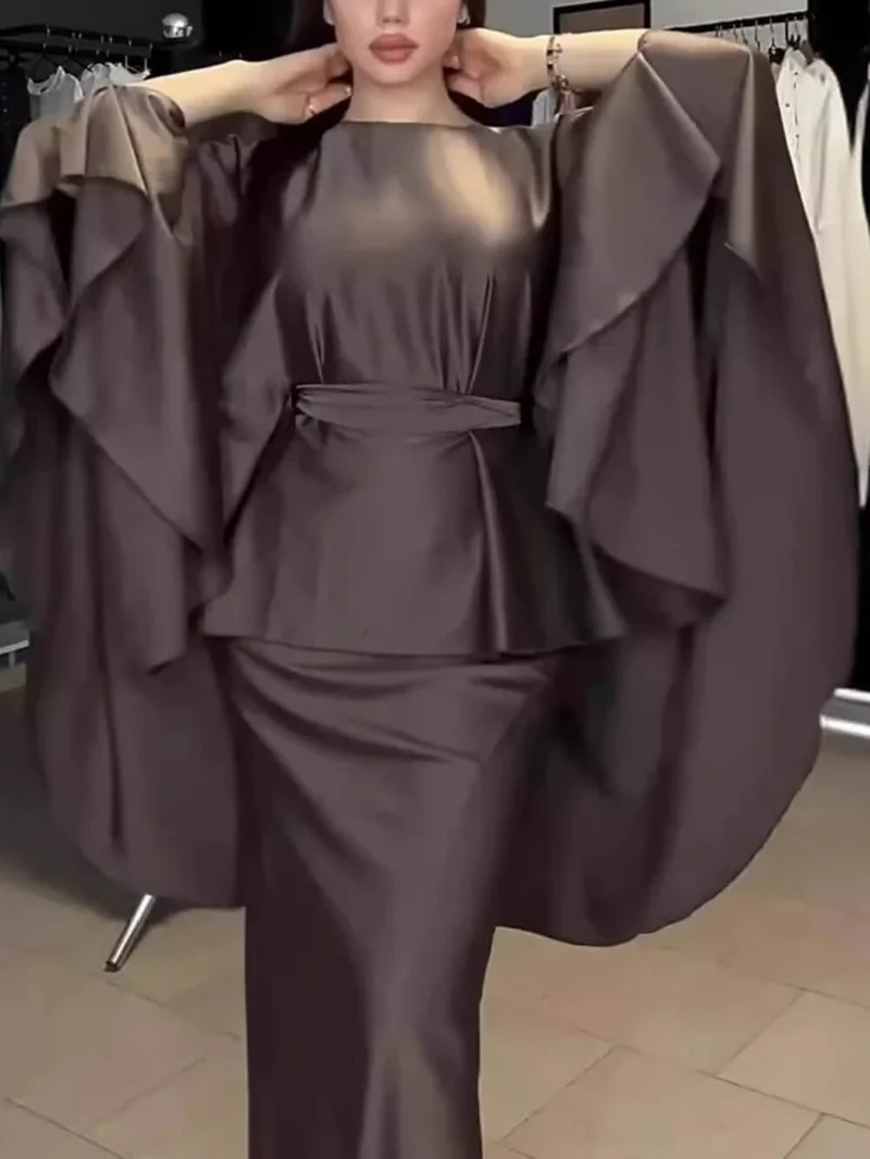 Fashionable Satin Slim-Fit Maxi Skirt