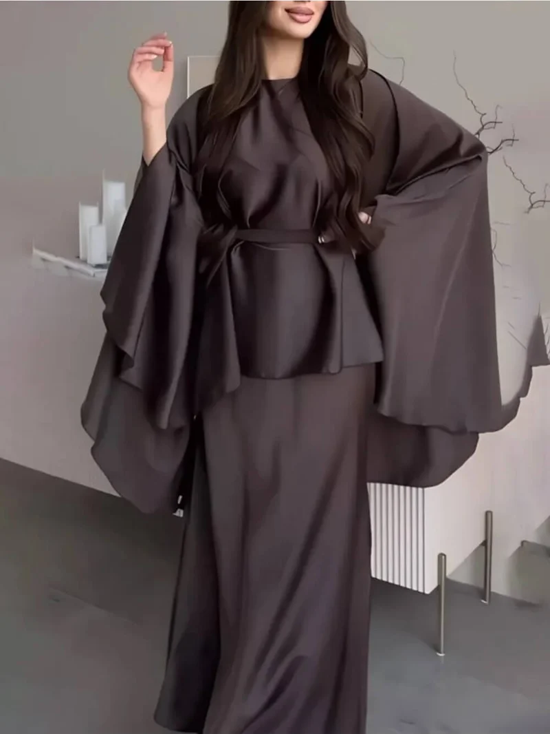 Fashionable Satin Slim-Fit Maxi Skirt