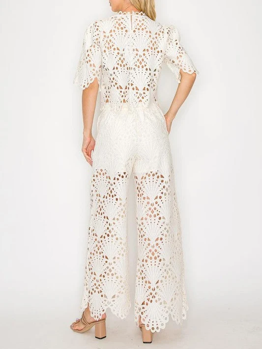 Elegant Lace Cutout Shirt