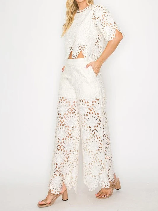 Elegant Lace Cutout Shirt