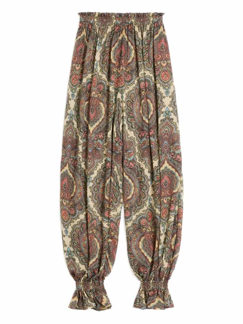 Retro Paisley Print Shirt And Pants Two-Piece Set