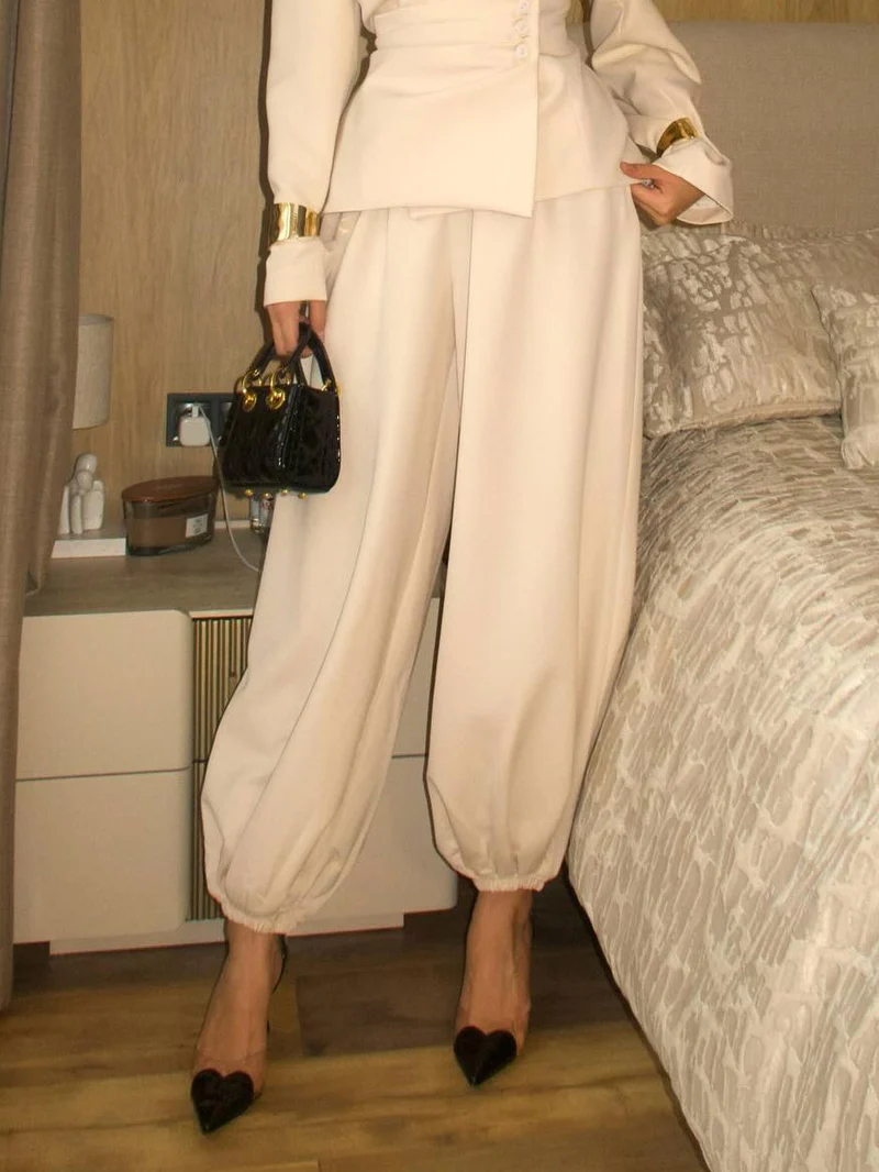 Elegant Asymmetrical Blazer Two-Piece Set
