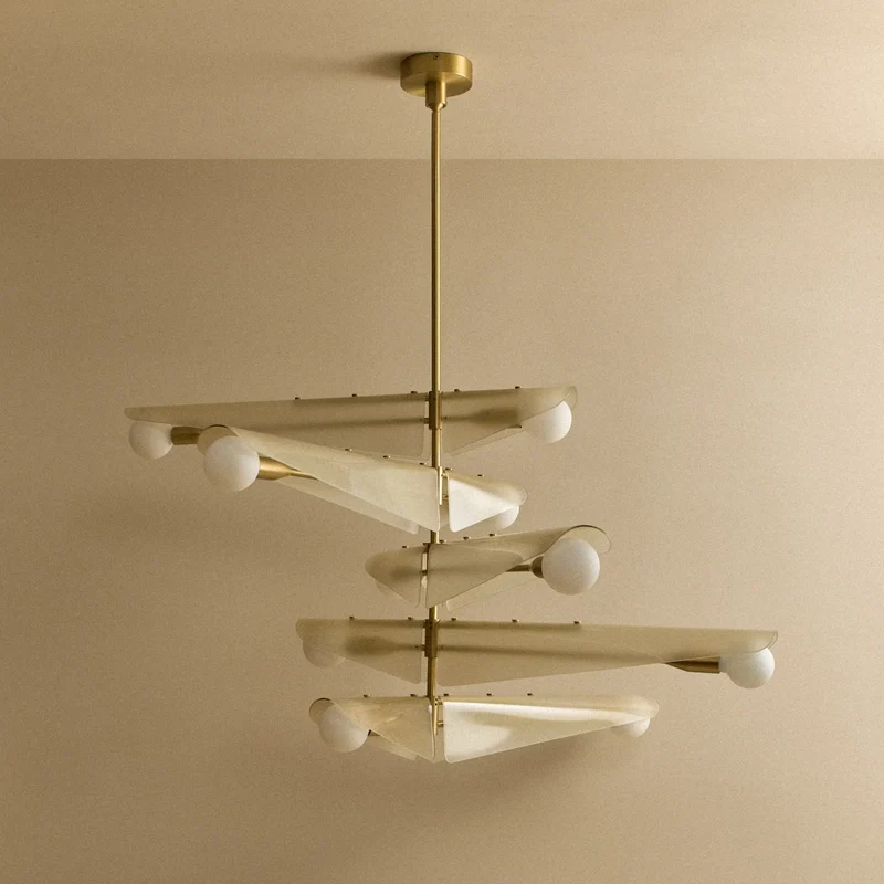 Sycamore Chandelier 5 Tiers in Dusk Pink