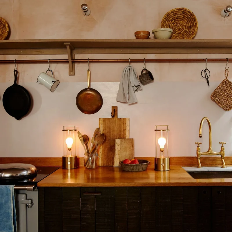 The Muse 1.0 Portable Lamp in Solid Brass - Set of 2