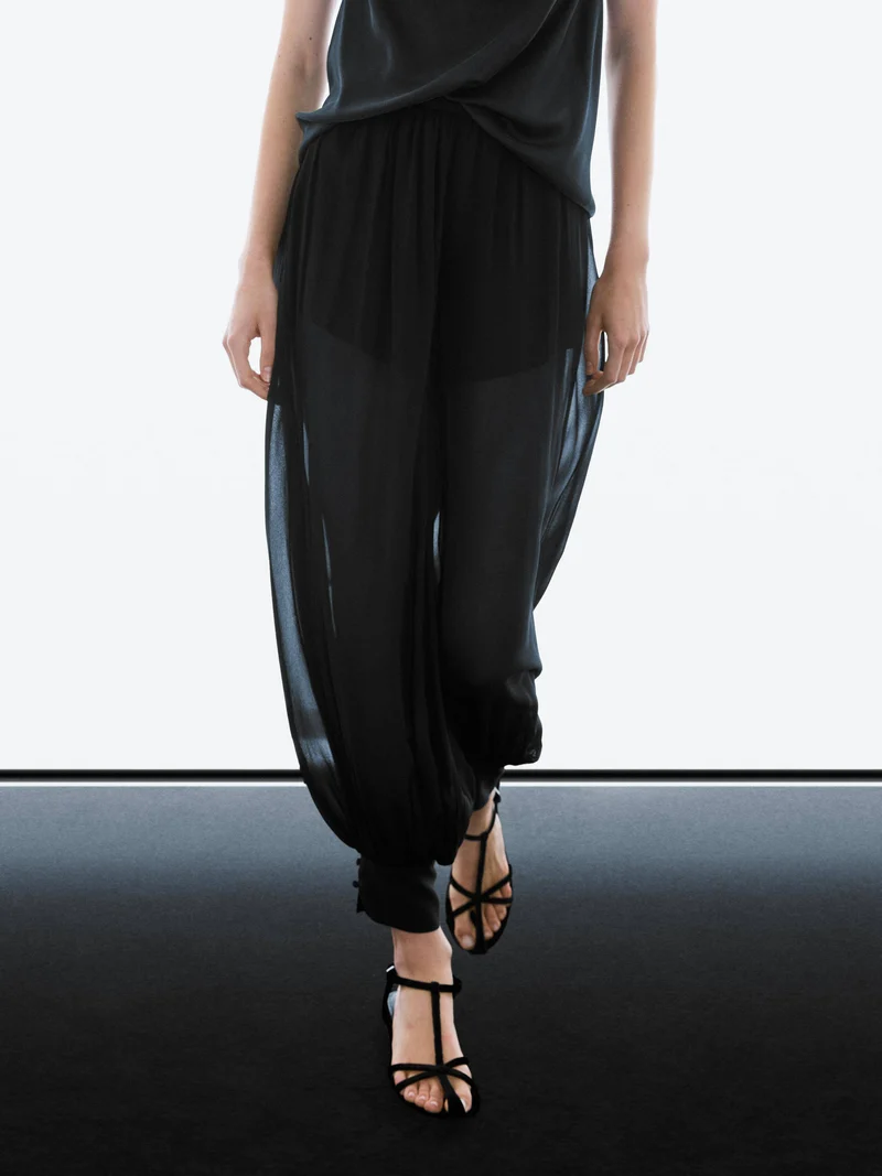 Cross Design Loose Shirt And Lantern Pants Set