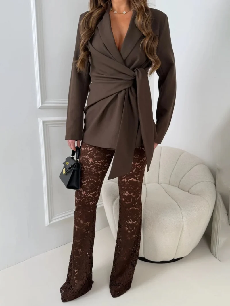 Stylish Sexy Lace Flared Pants