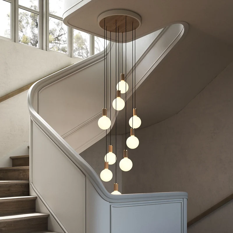 The Original Nine Pendant in Oak + Sphere IV