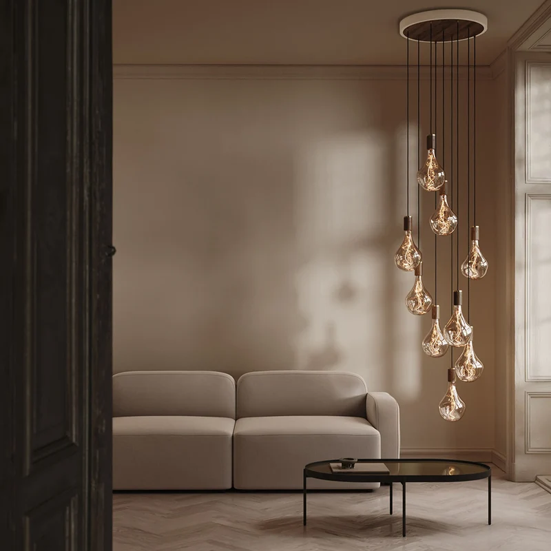 The Original Nine Pendant in Walnut + Voronoi II
