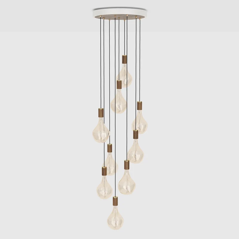 The Original Nine Pendant in Walnut + Voronoi II