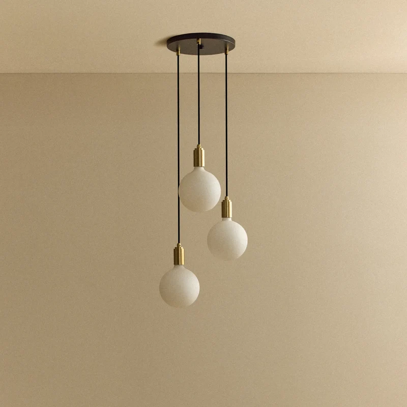 Triple Pendant in Brass + Sphere IV