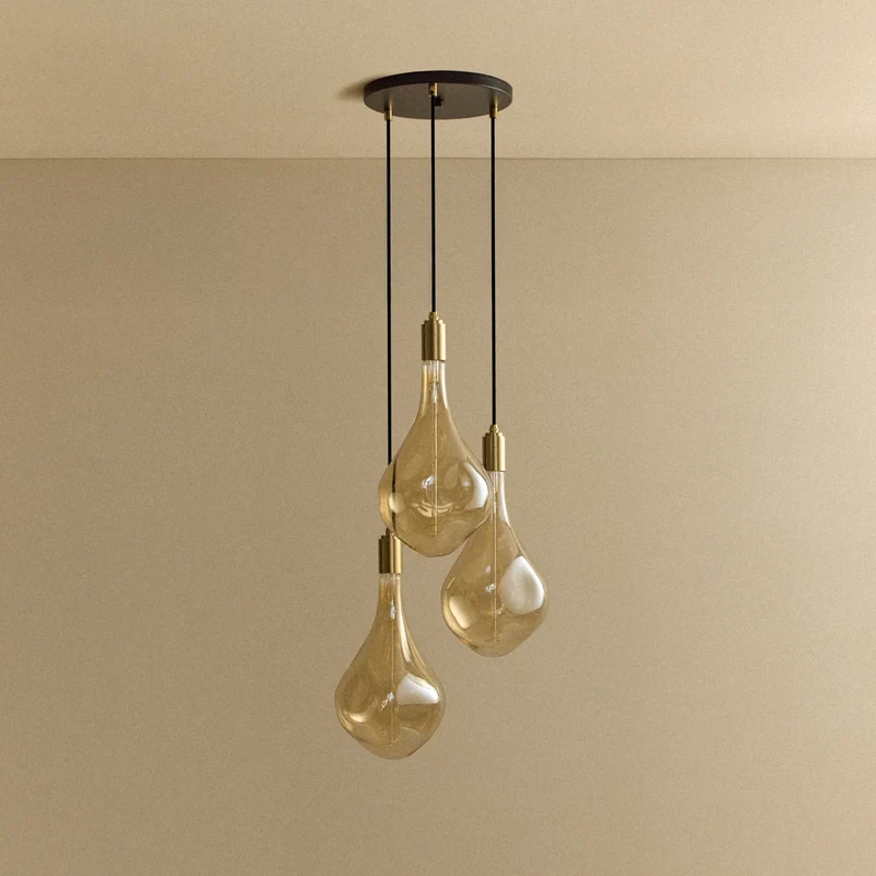 Triple Pendant in Brass + Voronoi III