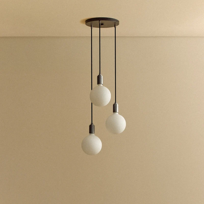 Triple Pendant in Graphite + Sphere IV