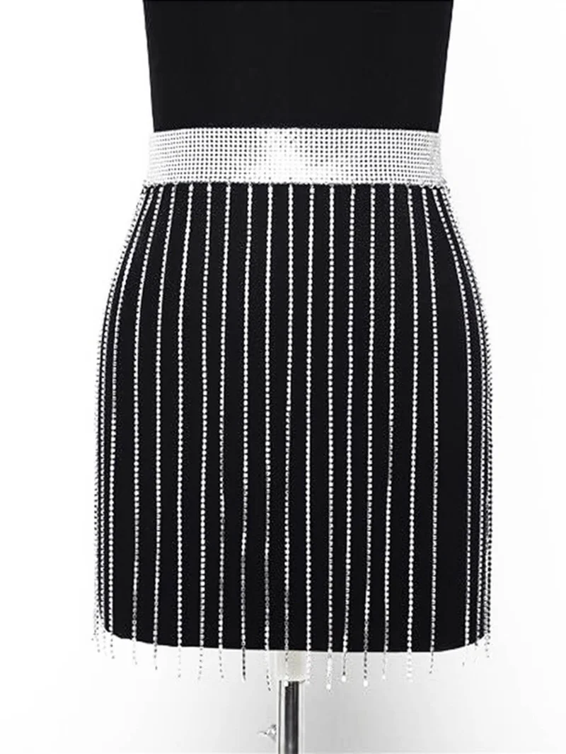 Tassel Rhinestone Chain Belt