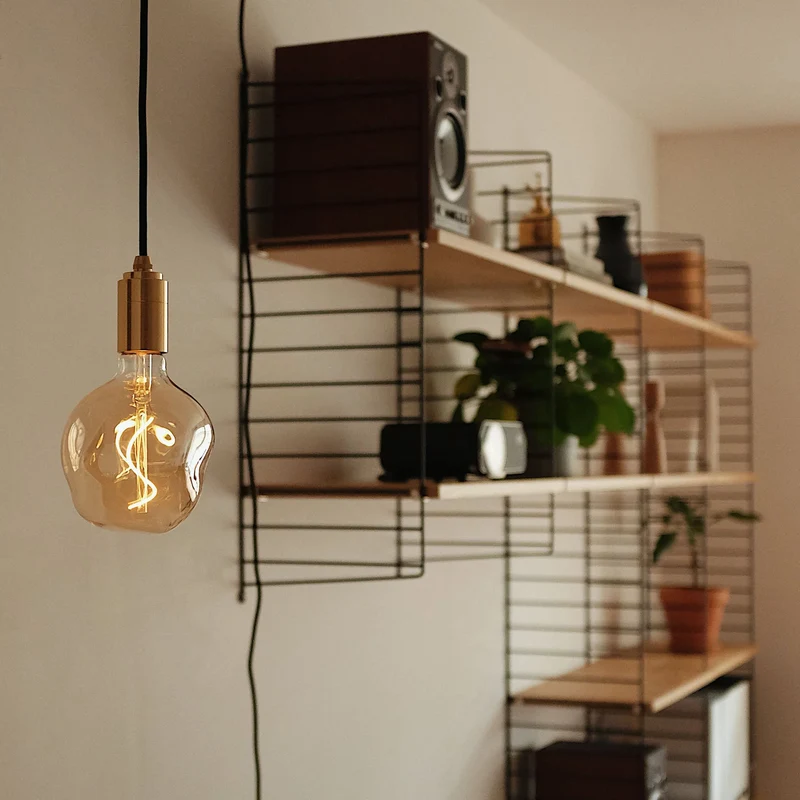 Voronoi I Plug-In Pendant in Brass