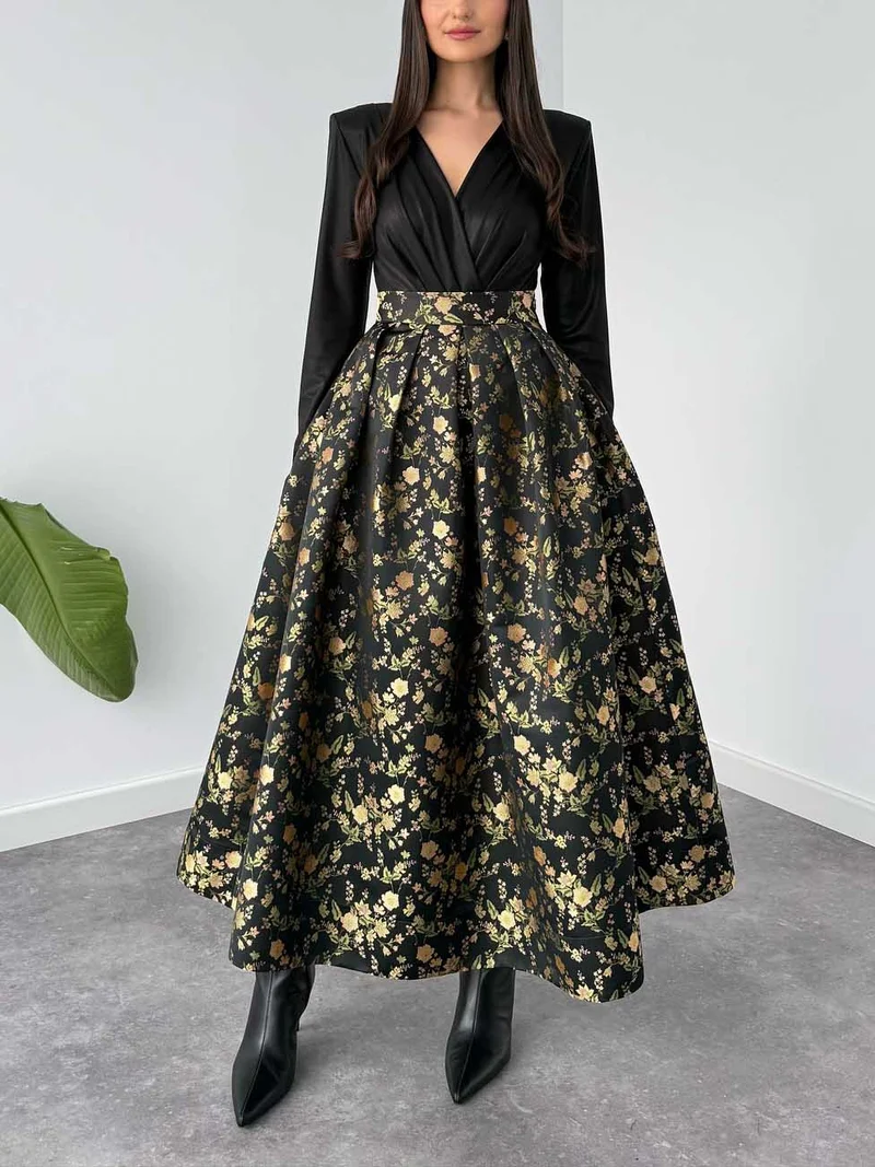 Elegant Jacquard Full Skirt Two-piece Set