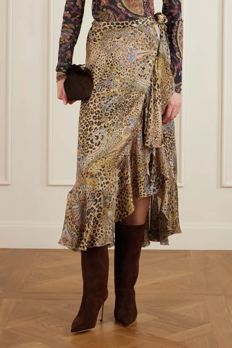 Exquisite Paisley Print Mesh Top